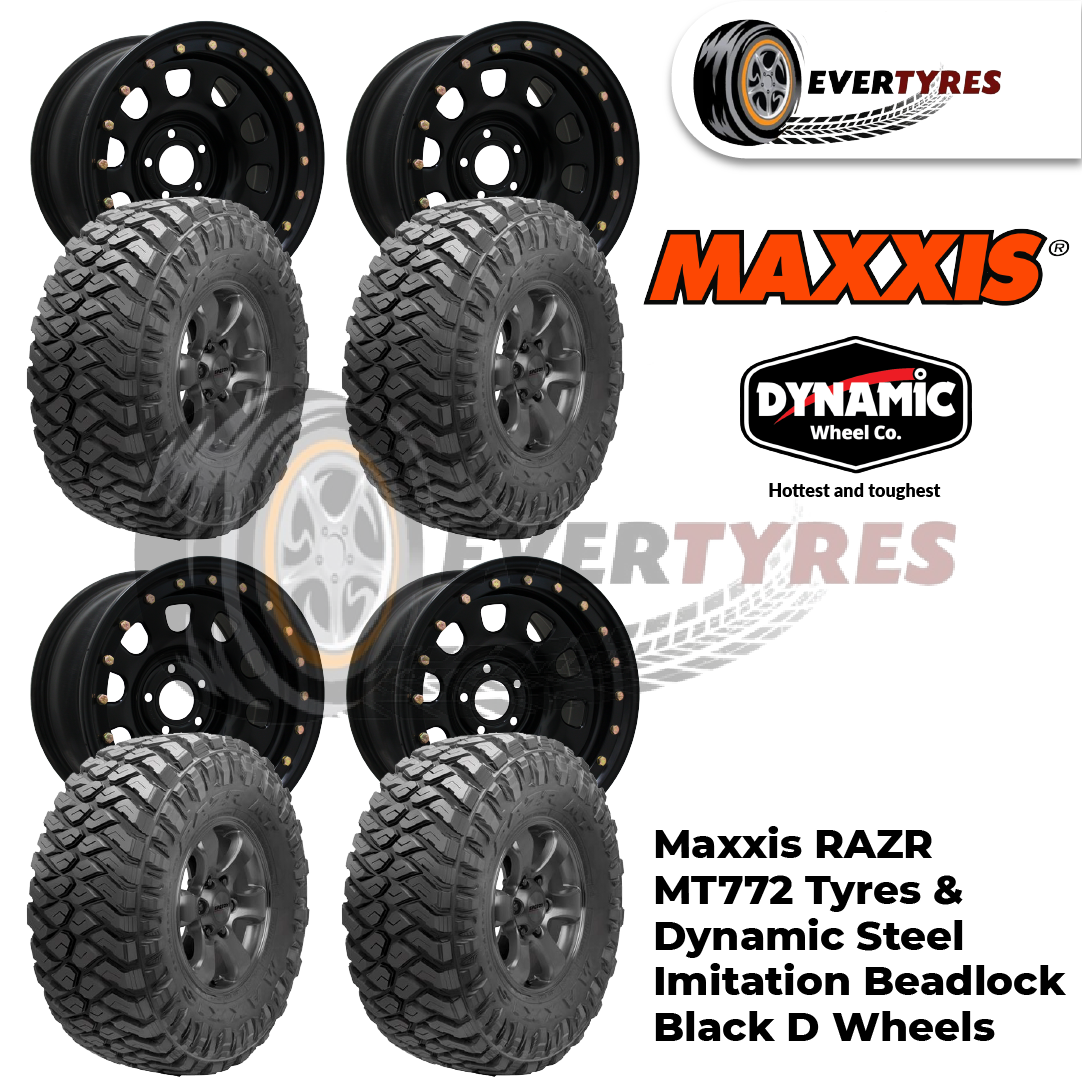 Maxxis RAZR MT772 & Dynamic Steel Imitation Beadlock D Black
